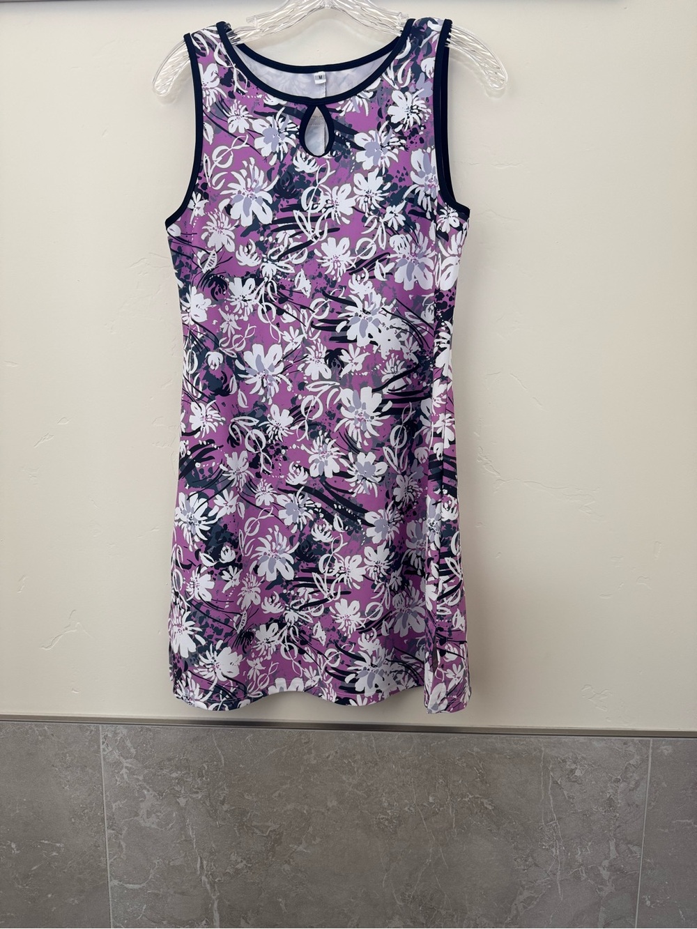 Nuu Muu - Orchid Sleeveless Purple Floral Midi Dress with Keyhole Neck